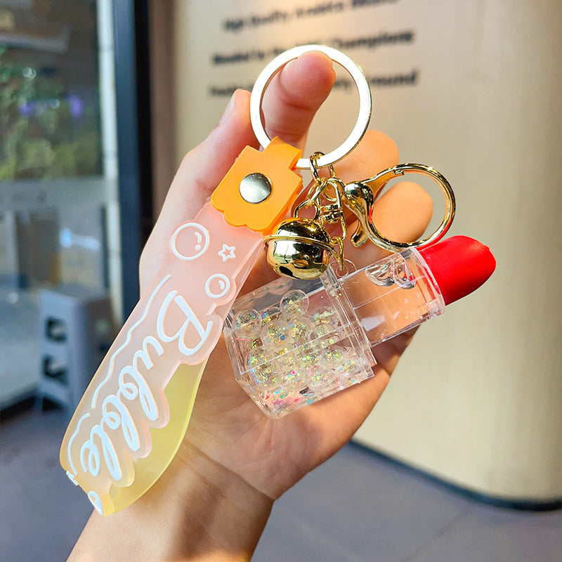 Wholesale Acrylic Oil Bubble Beads Lipstick Keychain